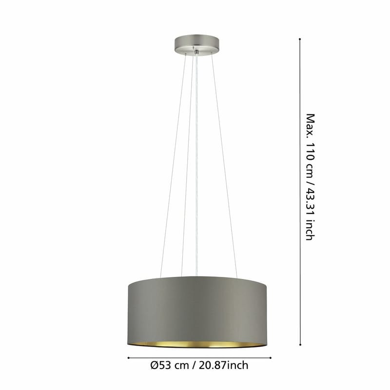 Taklampe Maserlo med 3 lamper - Matt nikkel/cappuccino - Belysning - Innendørsbelysning & Lamper - Vinduslampe