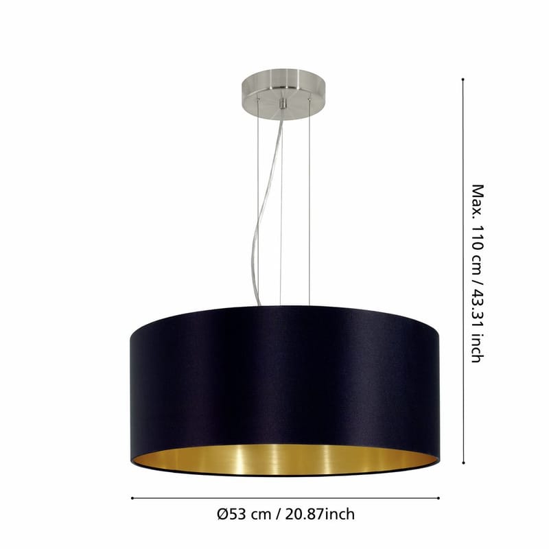 Taklampe Maserlo med 3 lamper - Matt nikkel/svart - Belysning - Innendørsbelysning & Lamper - Vinduslampe