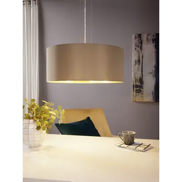 Taklampe Maserlo med 3 lamper - Matt nikkel/taupe - Belysning - Innendørsbelysning & Lamper - Vinduslampe