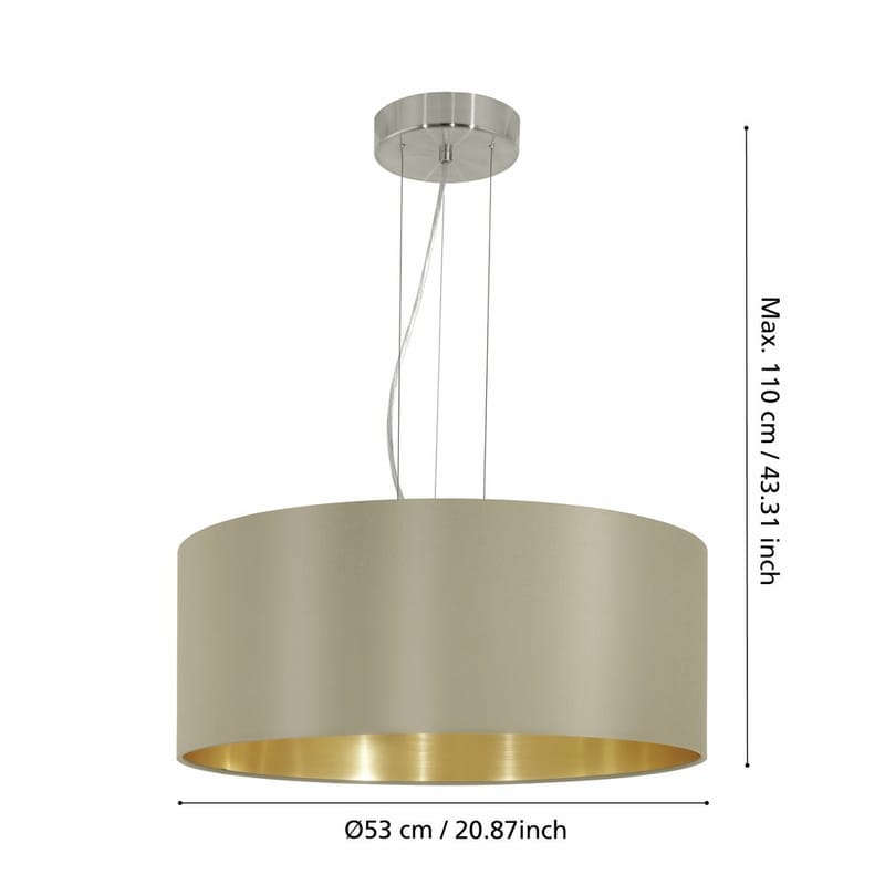 Taklampe Maserlo med 3 lamper - Matt nikkel/taupe - Belysning - Innendørsbelysning & Lamper - Vinduslampe