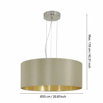 Taklampe Maserlo med 3 lamper - Matt nikkel/taupe - Belysning - Innendørsbelysning & Lamper - Vinduslampe