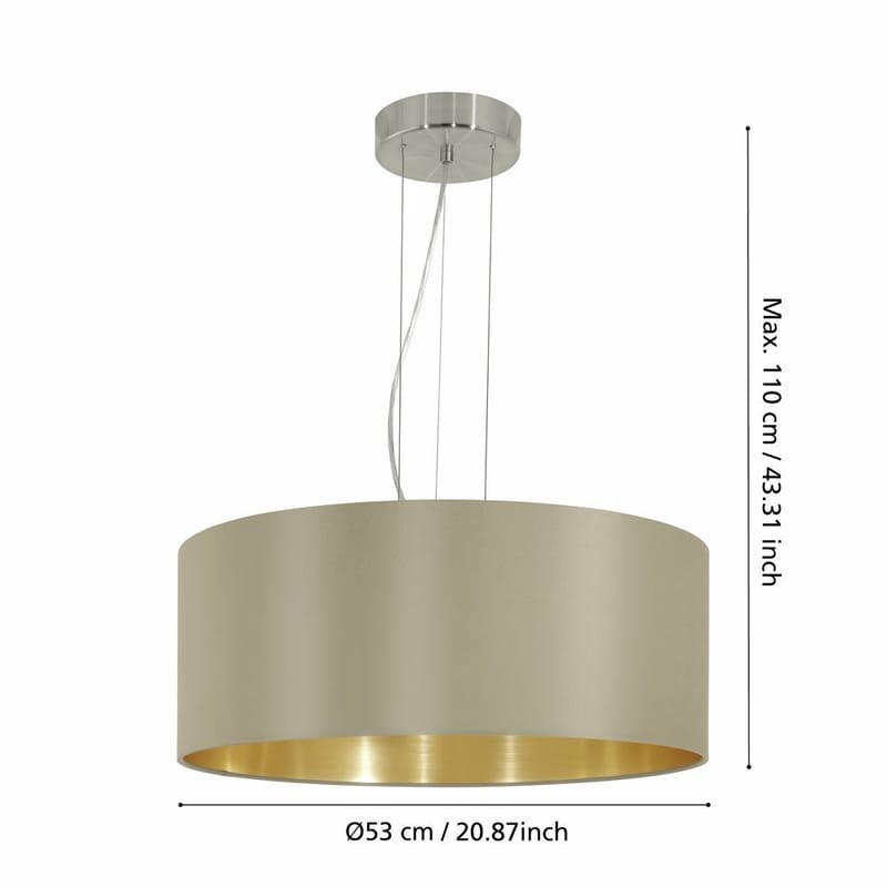 Taklampe Maserlo med 3 lamper - Matt nikkel/taupe - Belysning - Innendørsbelysning & Lamper - Vinduslampe
