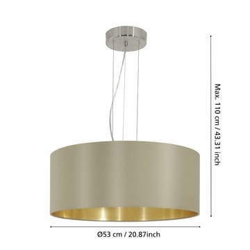 Taklampe Maserlo med 3 lamper - Matt nikkel/taupe - Belysning - Innendørsbelysning & Lamper - Vinduslampe