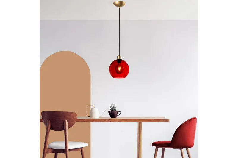 Taklampe Mayur Rød / Gull - Rød / Gull - Belysning - Innendørsbelysning & Lamper - Vinduslampe