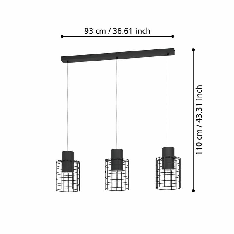 Taklampe Milligan med 3 lamper - 20 cm - Belysning - Innendørsbelysning & Lamper - Vinduslampe