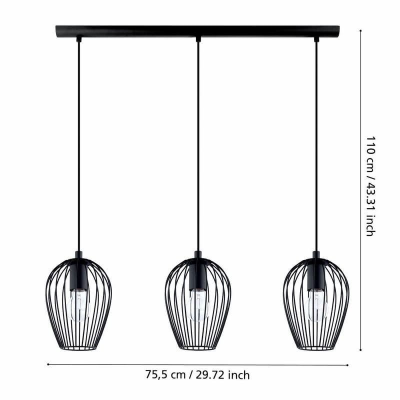 Taklampe Newtown med 3 Lamper - 16 cm - Belysning - Innendørsbelysning & Lamper - Vinduslampe