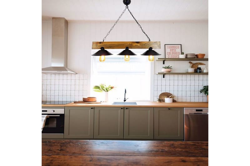 Taklampe Noveth Valnøtt / Svart - Svart/Mørkebrun - Belysning - Innendørsbelysning & Lamper - Vinduslampe