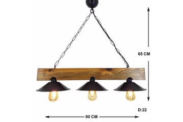 Taklampe Noveth Valnøtt / Svart - Svart/Mørkebrun - Belysning - Innendørsbelysning & Lamper - Vinduslampe
