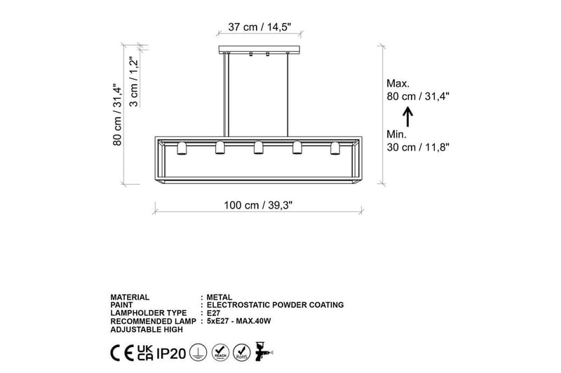 Taklampe Orika Horisontal Gull - Gull - Belysning - Innendørsbelysning & Lamper - Vinduslampe