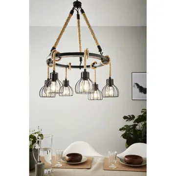 Taklampe Rampside Rund med 6 Lamper - 76 cm - Belysning - Innendørsbelysning & Lamper - Vinduslampe