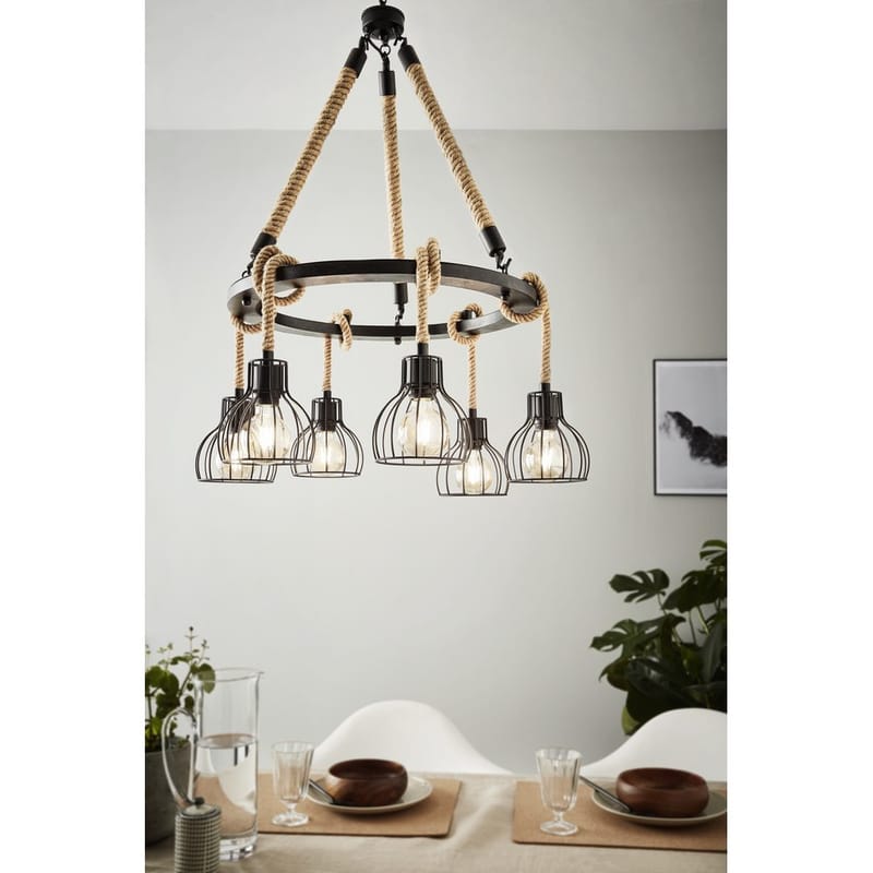 Taklampe Rampside Rund med 6 Lamper - 76 cm - Belysning - Innendørsbelysning & Lamper - Vinduslampe