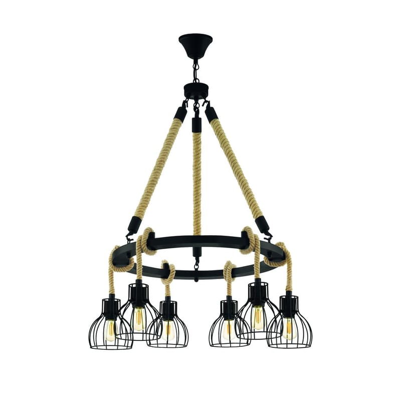 Taklampe Rampside Rund med 6 Lamper, 76 cm