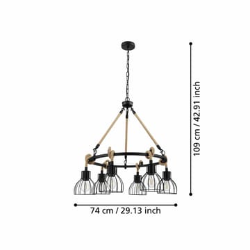 Taklampe Rampside Rund med 6 Lamper - 76 cm - Belysning - Innendørsbelysning & Lamper - Vinduslampe