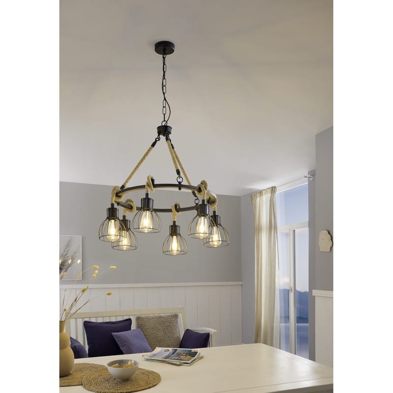 Taklampe Rampside Rund med 6 Lamper - 76 cm - Belysning - Innendørsbelysning & Lamper - Vinduslampe