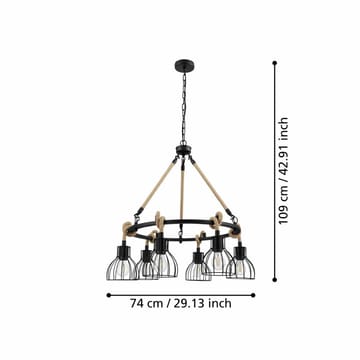 Taklampe Rampside Rund med 6 Lamper - 76 cm - Belysning - Innendørsbelysning & Lamper - Vinduslampe