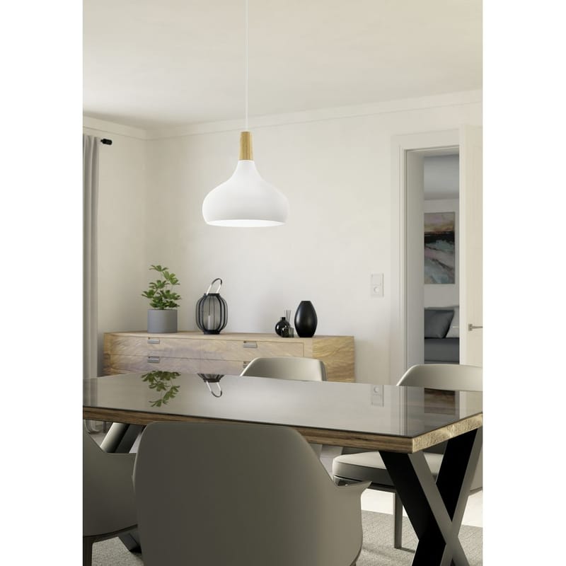 Taklampe Sabinar - Hvit/Brun, 280 mm - Belysning - Innendørsbelysning & Lamper - Vinduslampe