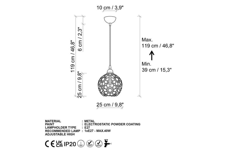 Taklampe Silen Gull - Diameter: 25 cm - Belysning - Innendørsbelysning & Lamper - Vinduslampe
