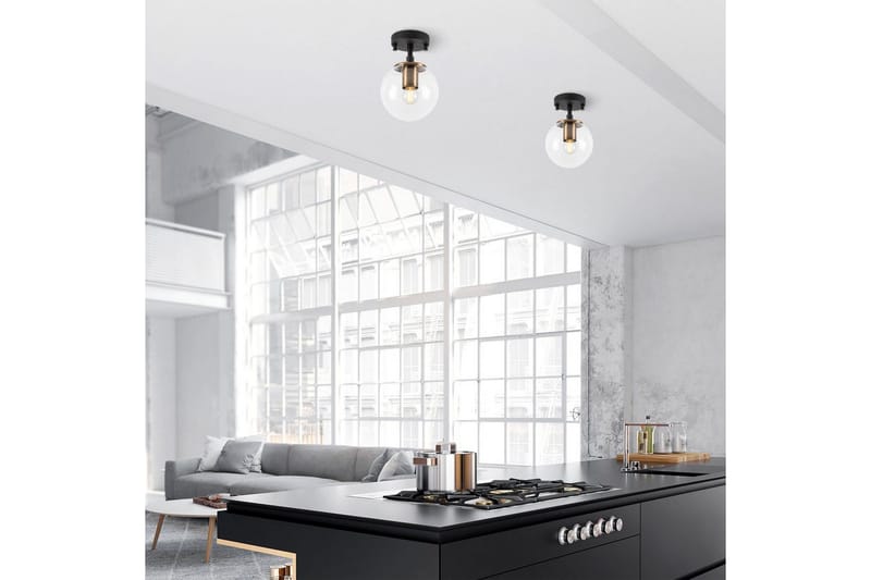 Taklampe Sone Svart / Antikk / Gjennomsiktig - Svart / Antikk / Gjennomsiktig - Belysning - Innendørsbelysning & Lamper - Vinduslampe