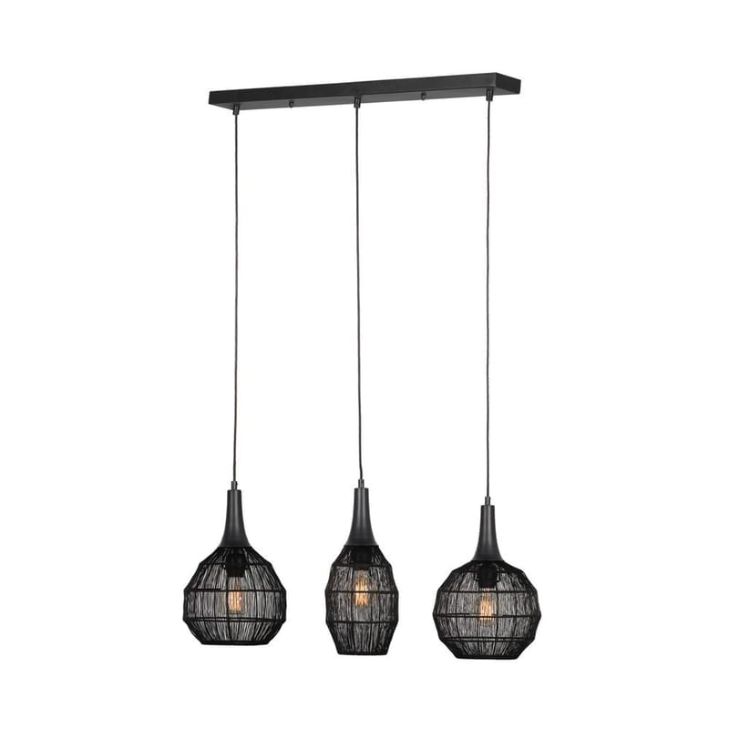Taklampe Soraya, 3 lamper, Matt svart