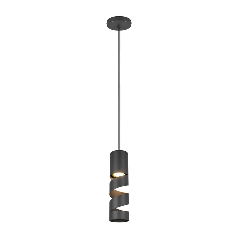 Taklampe Stream, 1 lampe, Matt svart
