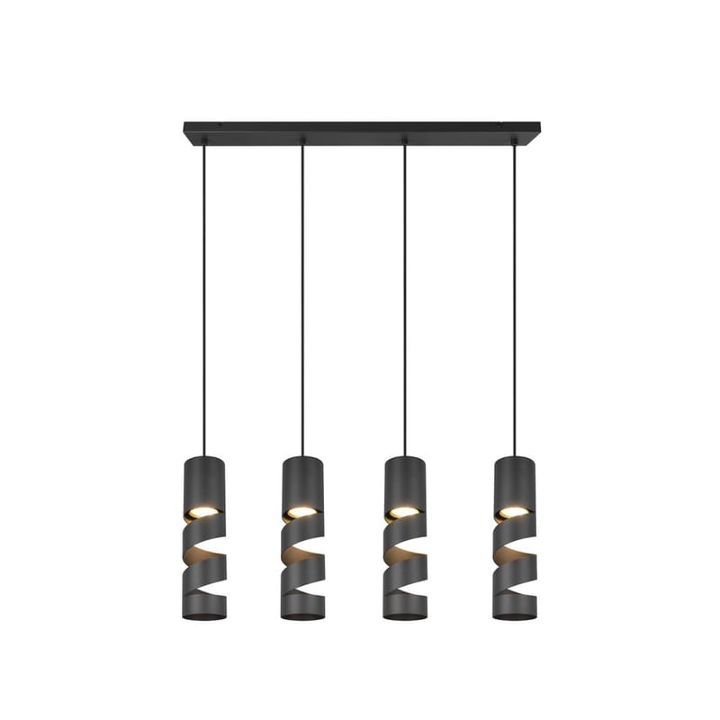 Taklampe Stream - 4 lamper, Matt svart - Belysning - Innendørsbelysning & Lamper - Vinduslampe