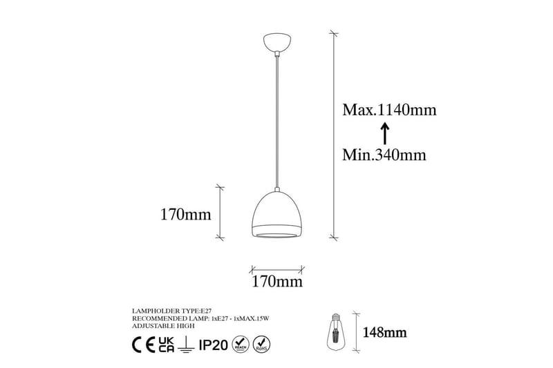 Taklampe Venor Svart / Gull - Svart / Gull - Belysning - Innendørsbelysning & Lamper - Vinduslampe