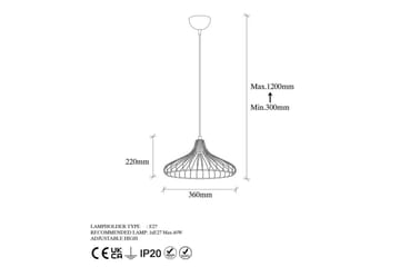 Taklampe Zairon Svart / Antikk - Svart / Antikk - Belysning - Innendørsbelysning & Lamper - Vinduslampe