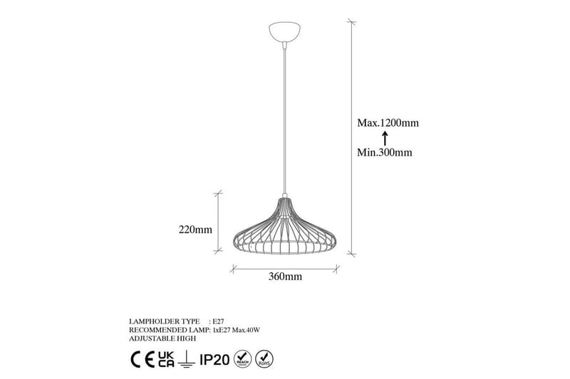 Taklampe Zairon Svart / Antikk - Svart / Antikk - Belysning - Innendørsbelysning & Lamper - Vinduslampe