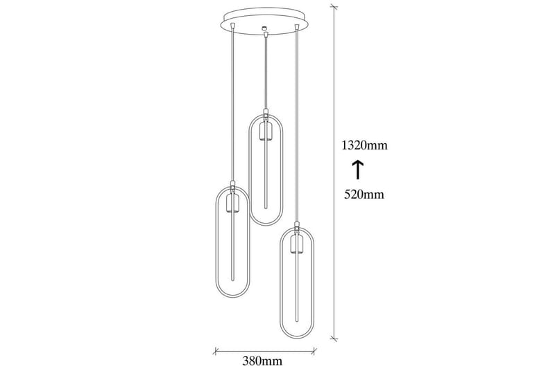 Taklampe Pindor Thre Svart / Gull - Gull/Svart - Belysning - Innendørsbelysning & Lamper - Vinduslampe