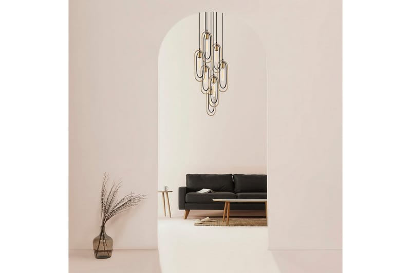 Taklampe Pindor Thre Svart / Gull - Svart - Belysning - Innendørsbelysning & Lamper - Vinduslampe
