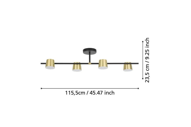 Takpendel Eglo Altamira Svart/Messing - Belysning - Innendørsbelysning & Lamper - Vinduslampe