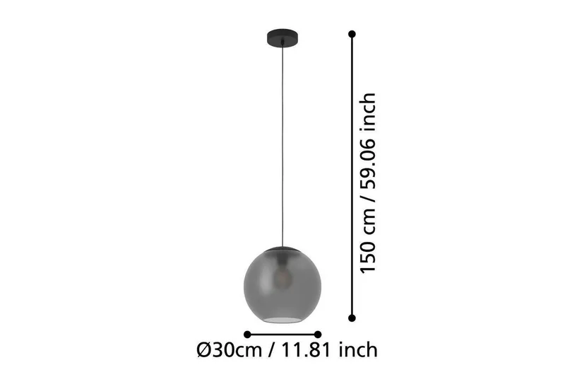 Takpendel Eglo Arangona Svart/Grå - Belysning - Innendørsbelysning & Lamper - Vinduslampe