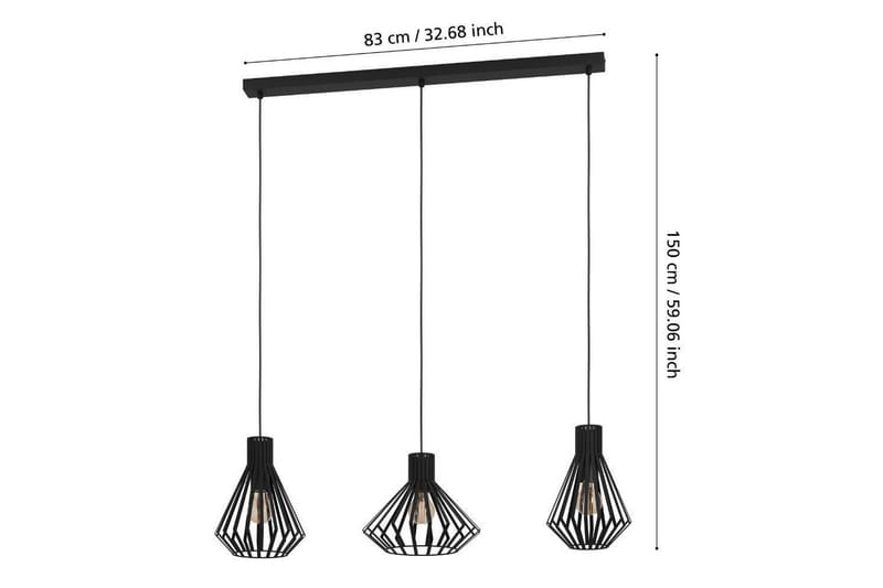 Takpendel Eglo Basidano Svart med 3 Lamper - Belysning - Innendørsbelysning & Lamper - Vinduslampe