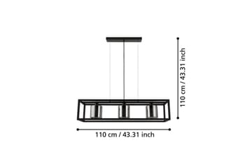 Takpendel Eglo Brisling Svart/Transparent Ramme med 3 Lamper - Belysning - Innendørsbelysning & Lamper - Vinduslampe