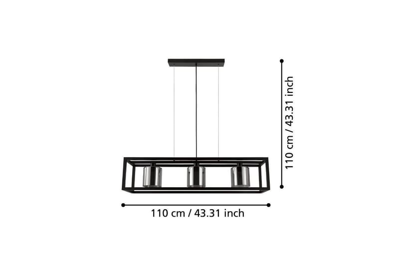 Takpendel Eglo Brisling Svart/Transparent Ramme med 3 Lamper - Belysning - Innendørsbelysning & Lamper - Vinduslampe