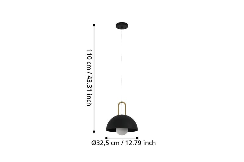 Takpendel Eglo Calmanera Svart, Messing - Svart/Messing - Belysning - Innendørsbelysning & Lamper - Vinduslampe