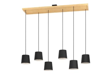 Takpendel Eglo Camarioca Svart/Tre med 5 Lamper - Belysning - Innendørsbelysning & Lamper - Vinduslampe