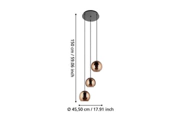 Takpendel Eglo Cordoba Rondell Svart/Kobber med 3 Lamper - Belysning - Innendørsbelysning & Lamper - Vinduslampe