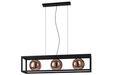 Takpendel Eglo Cordoba Svart/Kobber Ramme med 3 Lamper - Belysning - Innendørsbelysning & Lamper - Vinduslampe