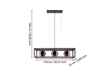 Takpendel Eglo Cordoba Svart/Kobber Ramme med 3 Lamper - Belysning - Innendørsbelysning & Lamper - Vinduslampe
