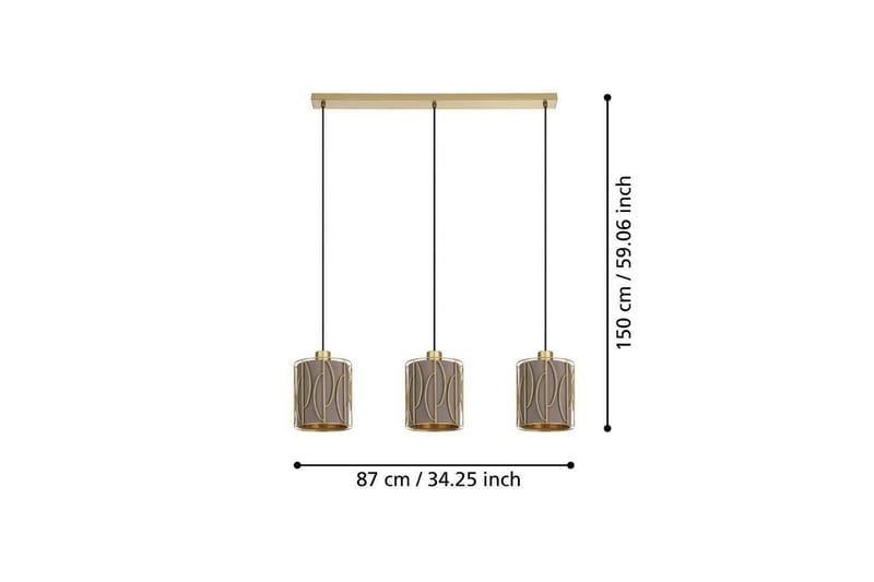 Takpendel Eglo Corojal Cappuccino/Messing med 3 Lamper - Belysning - Innendørsbelysning & Lamper - Vinduslampe