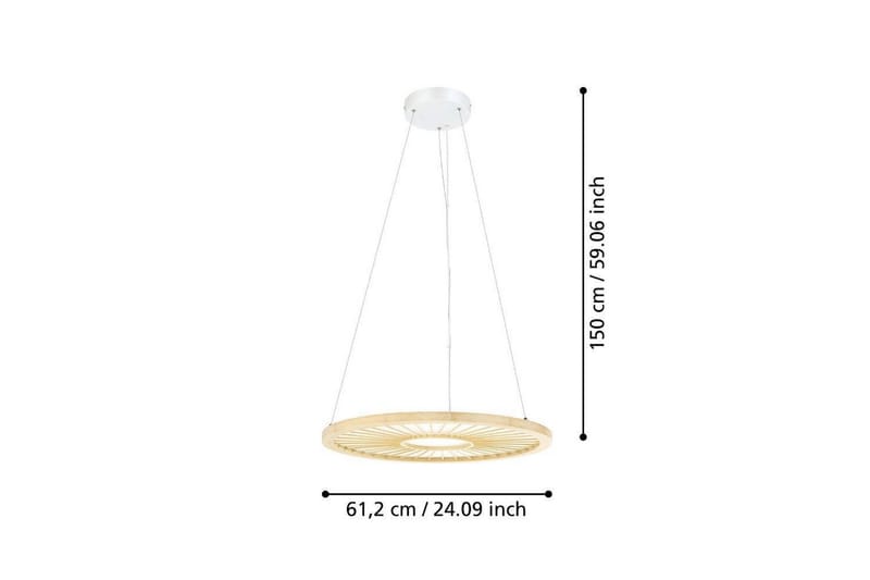 Takpendel Eglo Dehesa Rondell Hvit/Natur - Belysning - Innendørsbelysning & Lamper - Vinduslampe