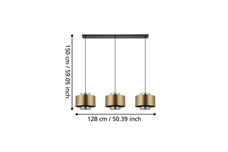 Takpendel Eglo Duglia Transparent/Gull med 3 Lamper - Belysning - Innendørsbelysning & Lamper - Vinduslampe