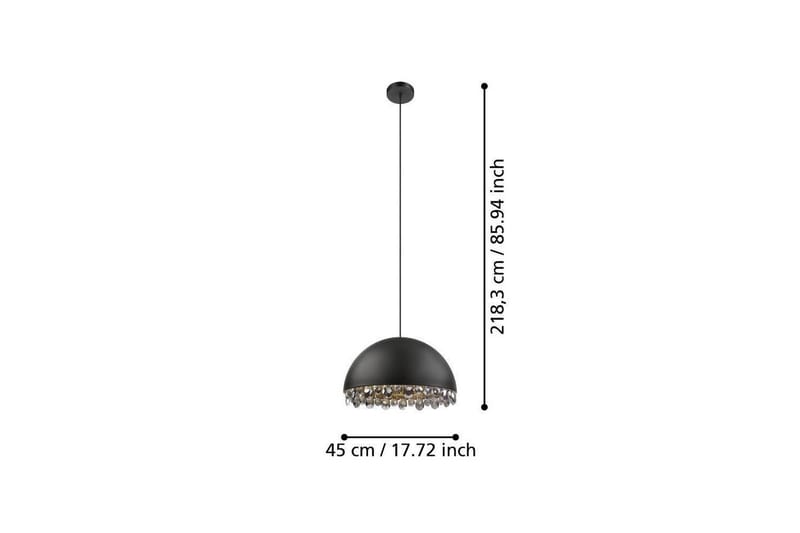 Takpendel Eglo Gaetano 2 Svart/Gull Krystall - Belysning - Innendørsbelysning & Lamper - Vinduslampe