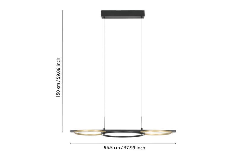 Takpendel Eglo Lanacera Svart/Gull - Belysning - Innendørsbelysning & Lamper - Vinduslampe