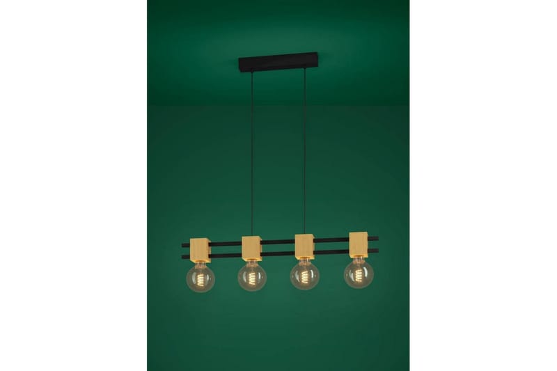 Takpendel Eglo Levantara Svart/Tre med 4 Lamper - Belysning - Innendørsbelysning & Lamper - Vinduslampe