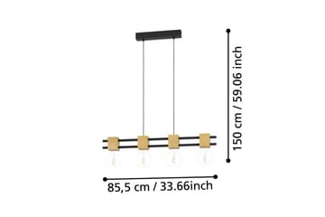 Takpendel Eglo Levantara Svart/Tre med 4 Lamper - Belysning - Innendørsbelysning & Lamper - Vinduslampe