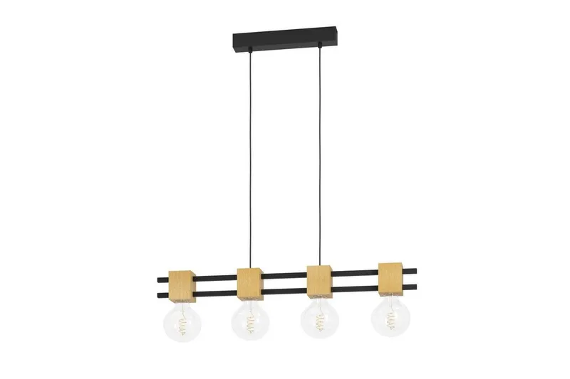 Takpendel Eglo Levantara Svart/Tre med 4 Lamper