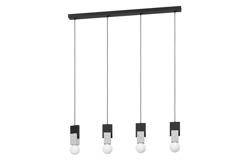Takpendel Eglo Lobatia med 4 Lamper, Svart/Grå/Hvit