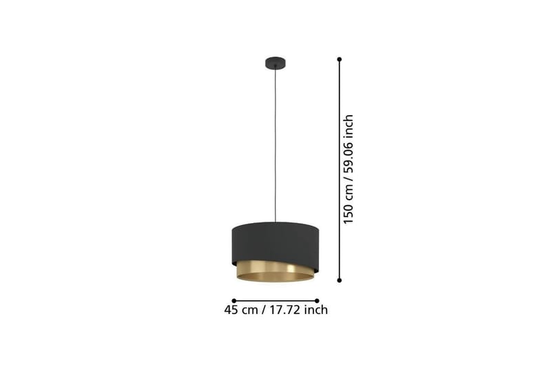 Takpendel Eglo Manderline Svart/Messing 45 cm - 45 cm - Belysning - Innendørsbelysning & Lamper - Vinduslampe